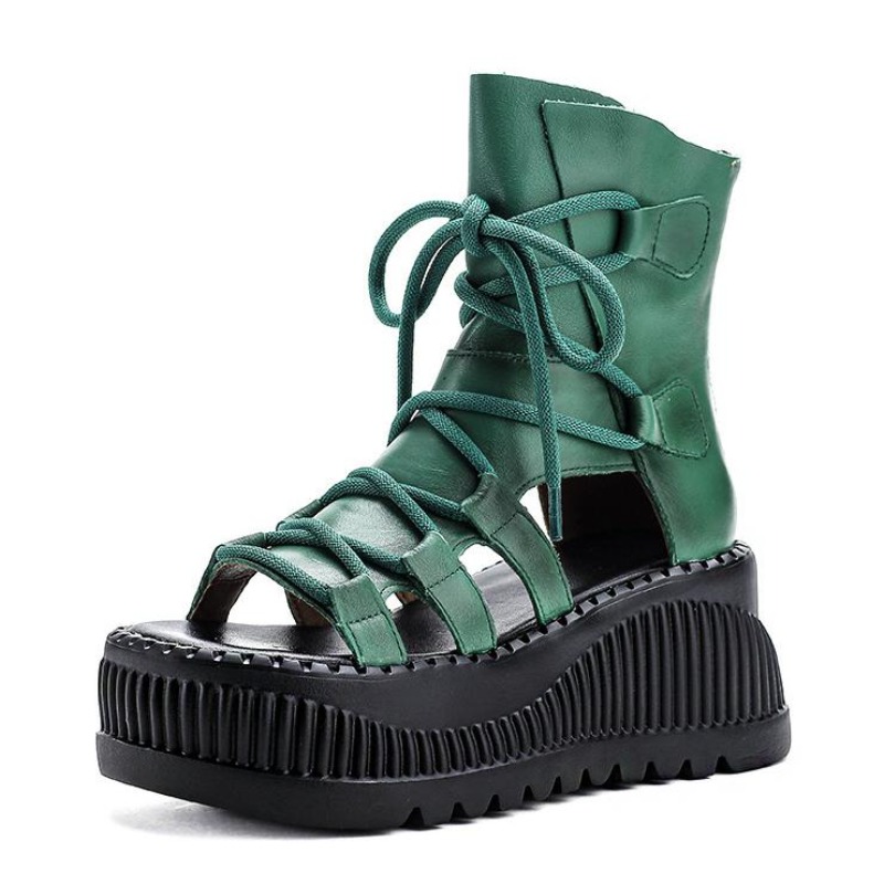 Ethnic Fashion For Ladies - 8CM etnik inek hakiki deri ayak