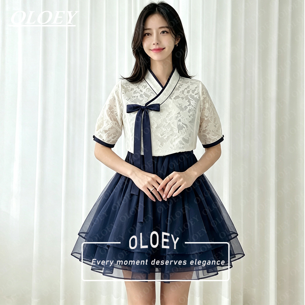 Hanbok Modern Set - OLOEY Modern Siyah Kısa Konser Hanbok