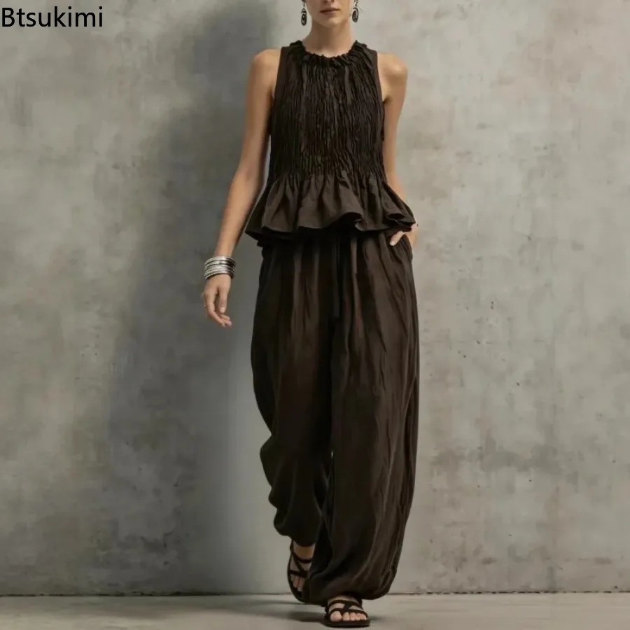 Ethnic Fashion Collection - Basit Fırfırlı Etekli Kolsuz Bluz ve