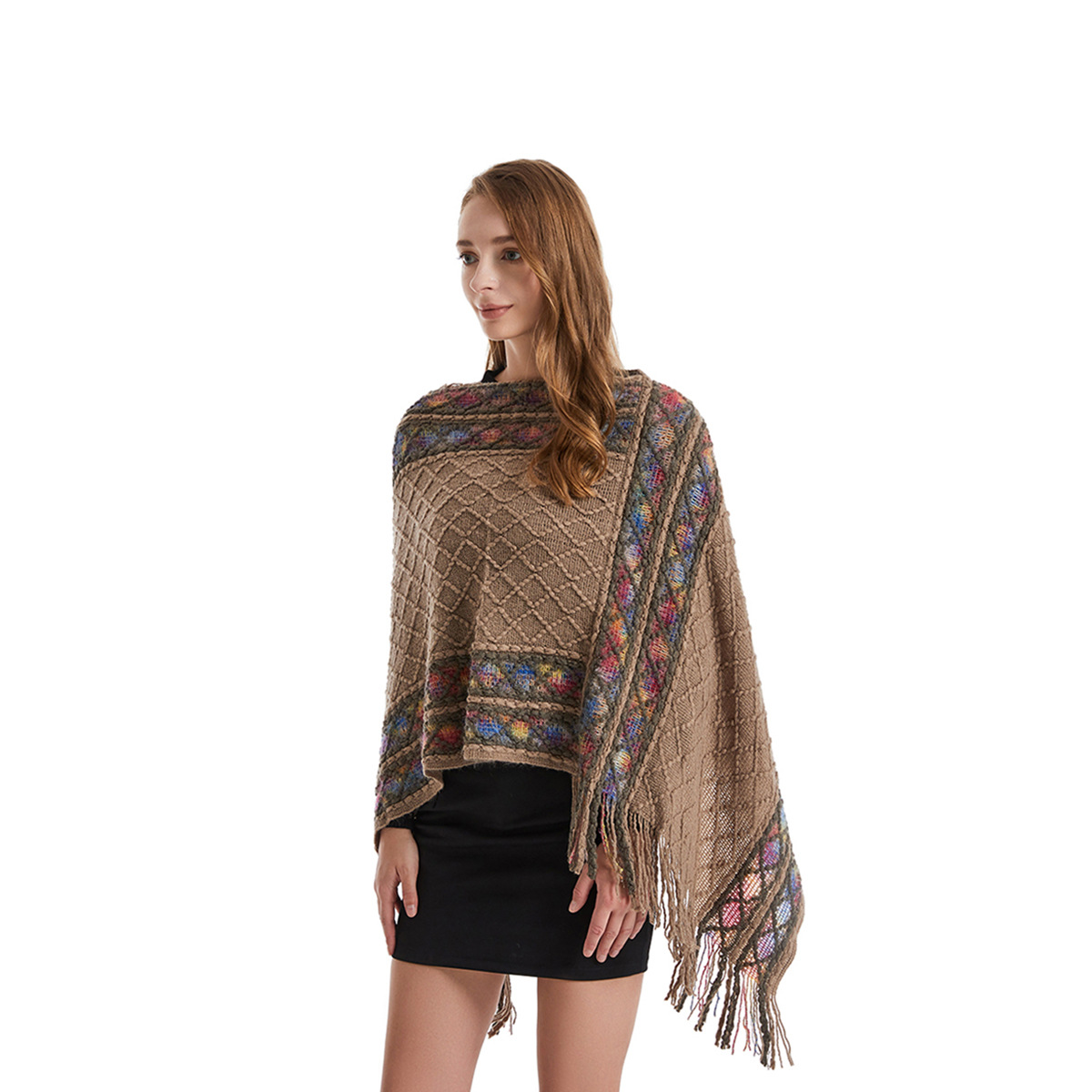 Ethnic Fashion For Ladies - Kadın İlkbahar Sonbahar Panço Benzersiz Vintage