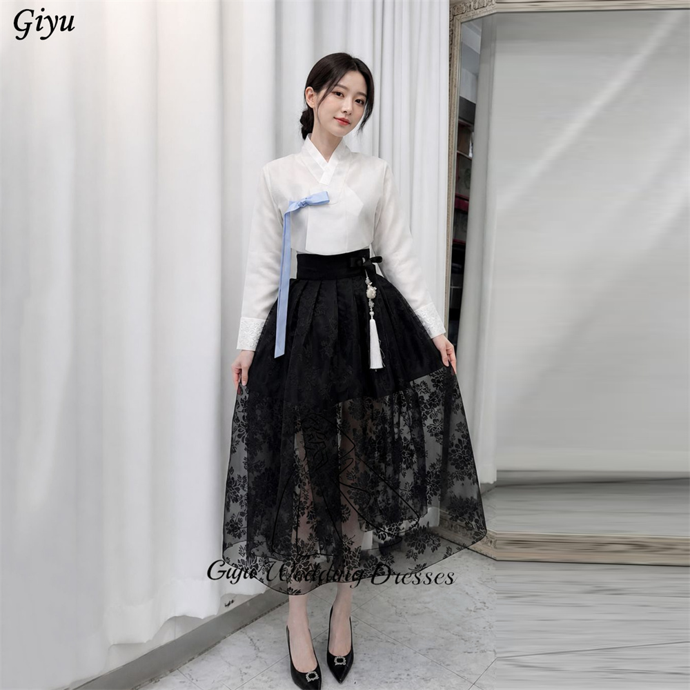 Hanbok Modern Set - Giyu Özelleştirilmiş Siyah Kontrast Renk Hanbok