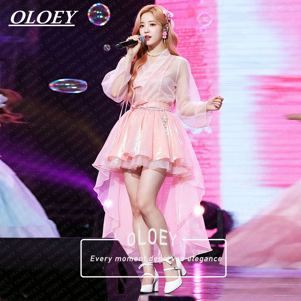 Hanbok Modern Set - OLOEY Modern Pembe Kısa Konser Hanbok