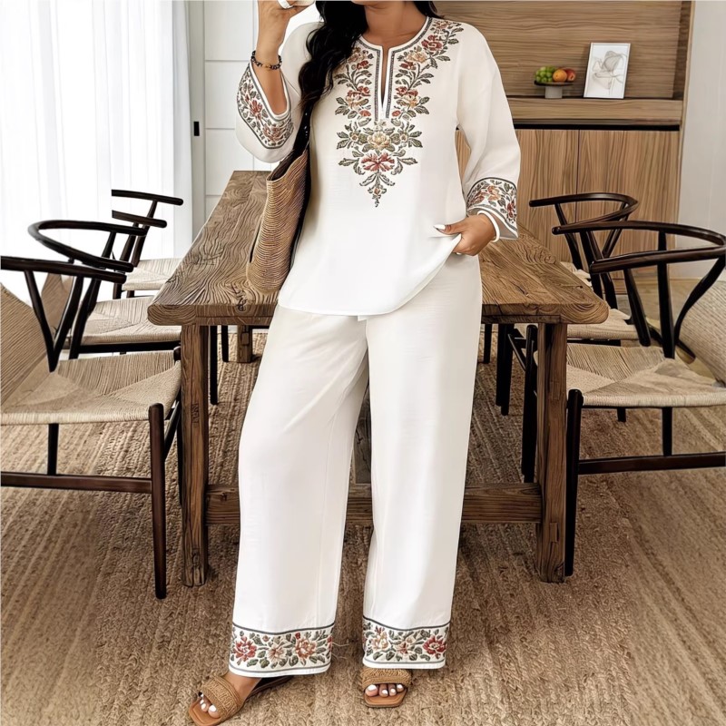 Moda Retro Baskılı Uzun kollu  - Ethnic Fashion For Ladies incelemesi ve fiyatı