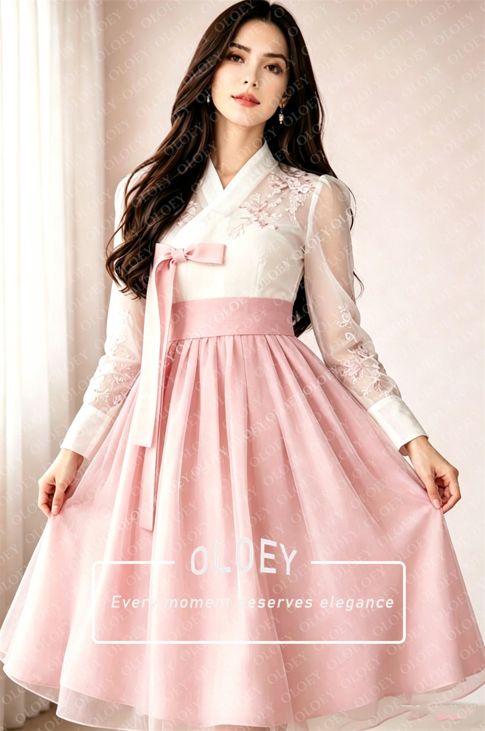 OLOEY Modern Pembe Aplikeli Kı - Hanbok Modern Set incelemesi ve fiyatı