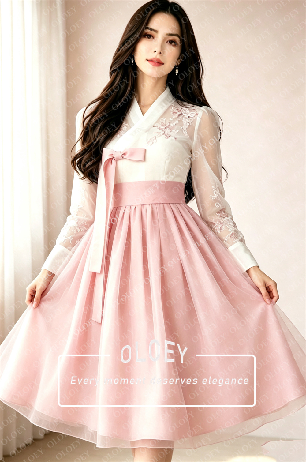 OLOEY Modern Pembe Aplikeli Kı - Hanbok Modern Set incelemesi ve fiyatı
