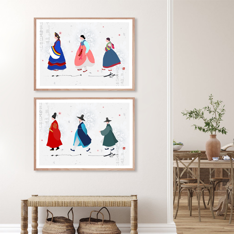 Kore Sanat Baskı Asya Geleneği - Hanbok Modern Set incelemesi ve fiyatı