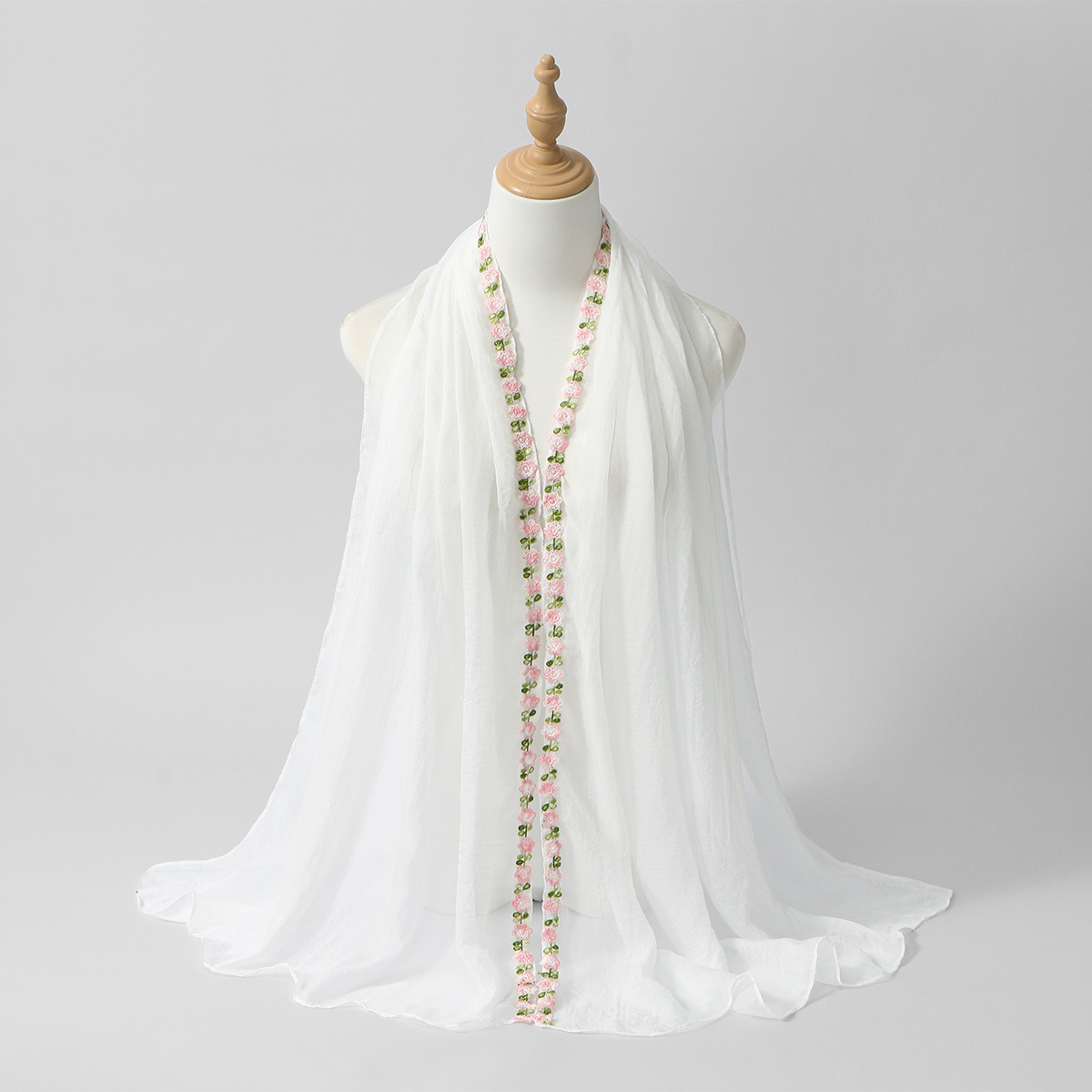 Yeni Gül Nakışlı Düz Renk Şifo - Ethnic Fashion For Ladies incelemesi ve fiyatı