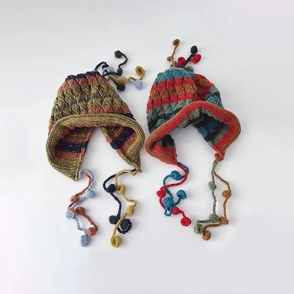 Moda Gökkuşağı Çizgili Örme Yü - Winter Ethnic Fashion For Women incelemesi ve fiyatı