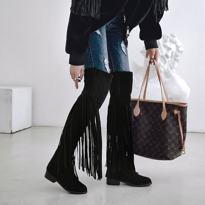 2026 Moda Boho Diz Üstü Çizme  - Winter Ethnic Fashion For Women incelemesi ve fiyatı