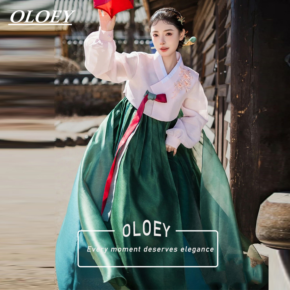 OLOEY Zarif Yeşil Kore Düğün F - Hanbok Modern Set incelemesi ve fiyatı