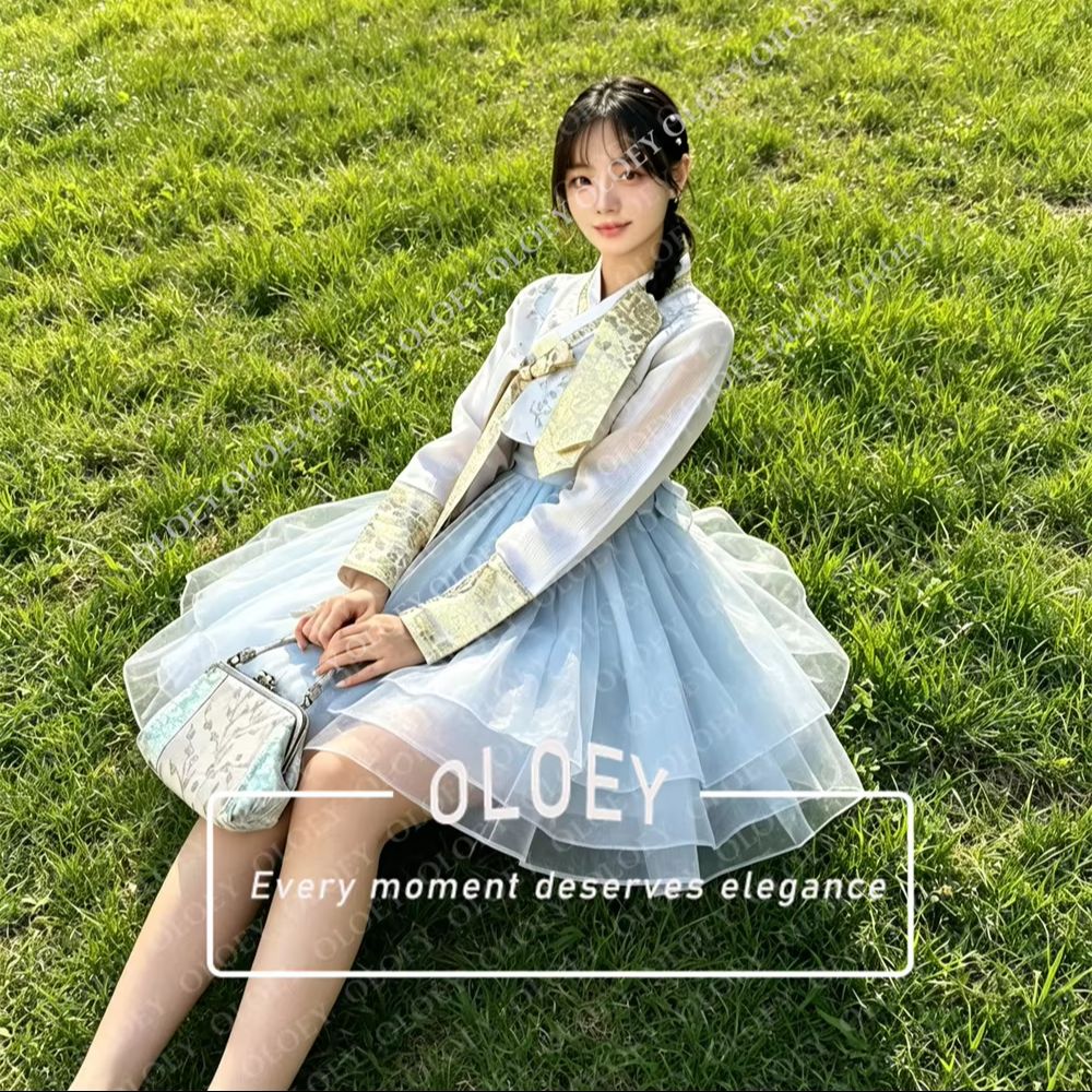 OLOEY Zarif Açık Mavi Fildişi  - Hanbok Modern Set incelemesi ve fiyatı